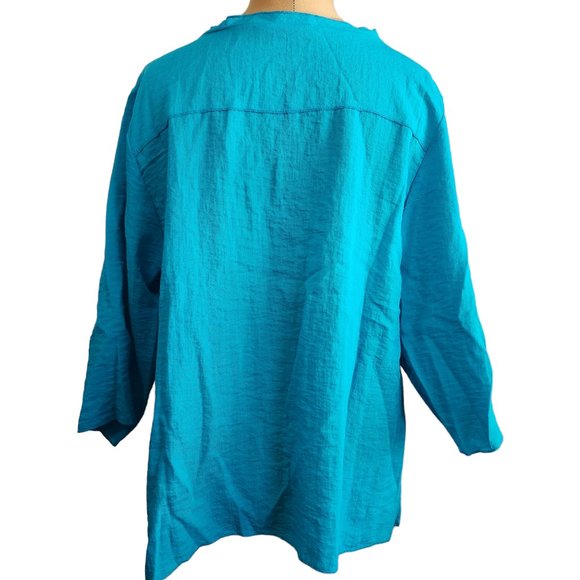 Habitat Womens Blue Pull Over Rayon Blend Top Size Large - Picture 2 of 6